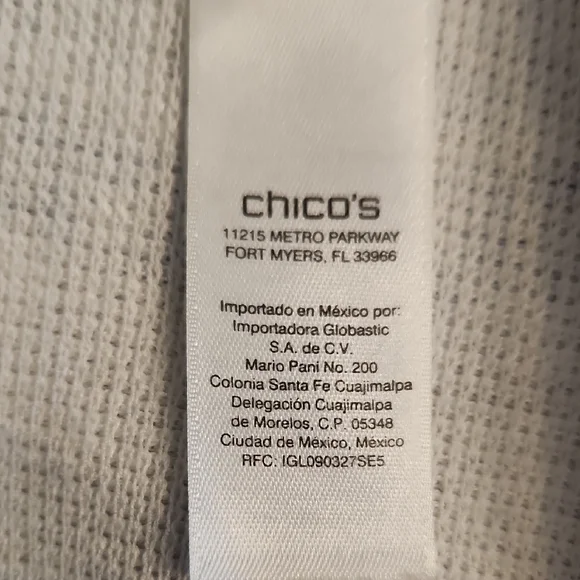 Chico's Blue and White 3/4 Sleeve Relaxed Blouse - Picture 8 of 12